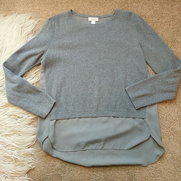 LOFT Sweaters - Ann Taylor Loft Faux Layered Mixed Media Sweater